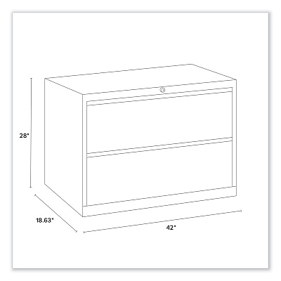 Alera Lateral File, 2 Legal/Letter-Size File Drawers, Charcoal, 42" x 18.63" x 28" (ALEHLF4229CC)