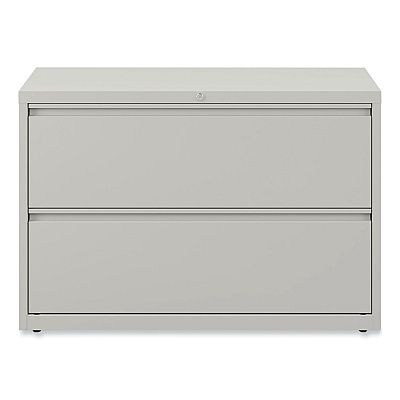 Alera Lateral File, 2 Legal/Letter-Size File Drawers, Light Gray, 42" x 18.63" x 28" (ALEHLF4229LG)