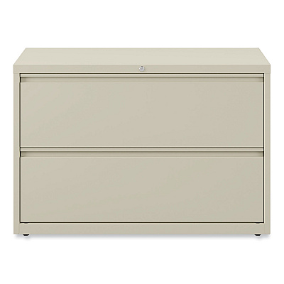 Alera Lateral File, 2 Legal/Letter-Size File Drawers, Putty, 42" x 18.63" x 28" (ALEHLF4229PY)