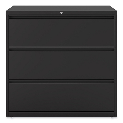 Alera Lateral File, 3 Legal/Letter/A4/A5-Size File Drawers, Black, 42" x 18.63" x 40.25" (ALEHLF4241BL)