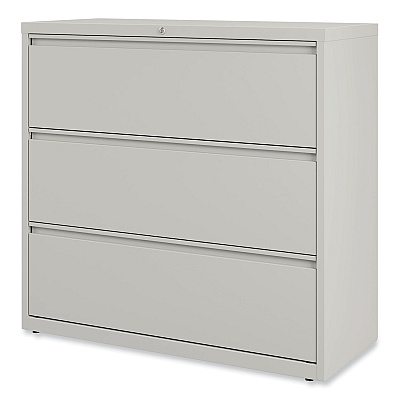 Alera Lateral File, 3 Legal/Letter/A4/A5-Size File Drawers, Light Gray, 42" x 18.63" x 40.25" (ALEHLF4241LG)