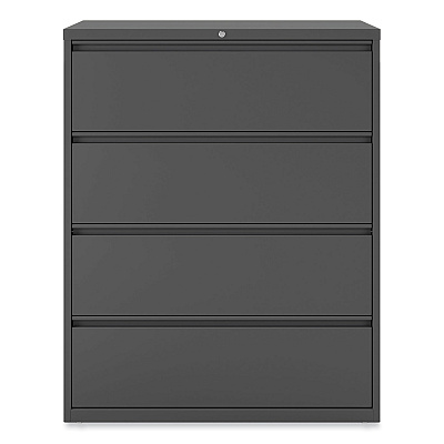 Alera Lateral File, 4 Legal/Letter/A4/A5-Size File Drawers, Charcoal, 42" x 18.63" x 52.5" (ALEHLF4254CC)