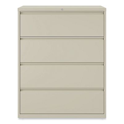 Alera Lateral File, 4 Legal/Letter-Size File Drawers, Putty, 42" x 18.63" x 52.5" (ALEHLF4254PY)