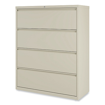 Alera Lateral File, 4 Legal/Letter-Size File Drawers, Putty, 42" x 18.63" x 52.5" (ALEHLF4254PY)