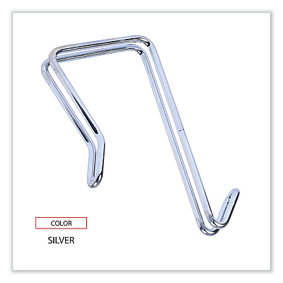 Alera Single Sided Partition Garment Hook, Steel, 0.5 x 3.13 x 4.75, Over-the-Door/Over-the-Panel Mount, Silver, 2/Pack (ALECH1SR)