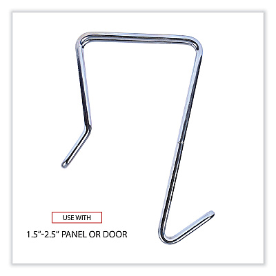 Alera Single Sided Partition Garment Hook, Steel, 0.5 x 3.13 x 4.75, Over-the-Door/Over-the-Panel Mount, Silver, 2/Pack (ALECH1SR)