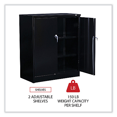 Alera Assembled 42" High Heavy-Duty Welded Storage Cabinet, Two Adjustable Shelves, 36w x 18d, Black (ALECM4218BK)