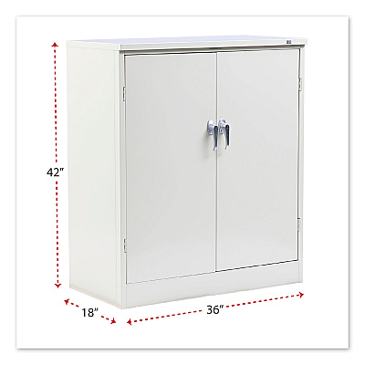 Alera Assembled 42" High Heavy-Duty Welded Storage Cabinet, Two Adjustable Shelves, 36w x 18d, Putty (ALECM4218PY)
