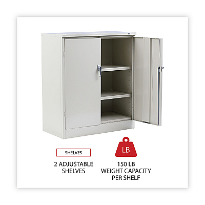 Alera Assembled 42" High Heavy-Duty Welded Storage Cabinet, Two Adjustable Shelves, 36w x 18d, Putty (ALECM4218PY)