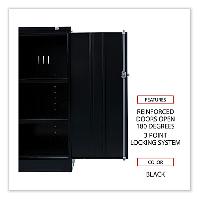 Alera Standard Assembled Storage Cabinet, 36w x 18d x 42h, Black (ALECME4218BK)