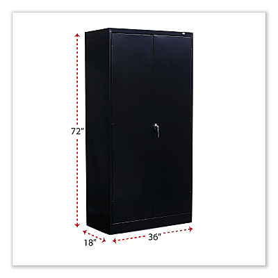 Alera Standard Assembled Storage Cabinet, 36w x 18d x 72h, Black (ALECME7218BK)