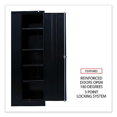 Alera Standard Assembled Storage Cabinet, 36w x 18d x 72h, Black (ALECME7218BK)