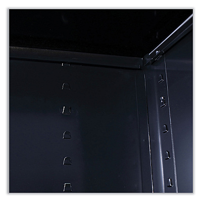 Alera Standard Assembled Storage Cabinet, 36w x 18d x 72h, Black (ALECME7218BK)