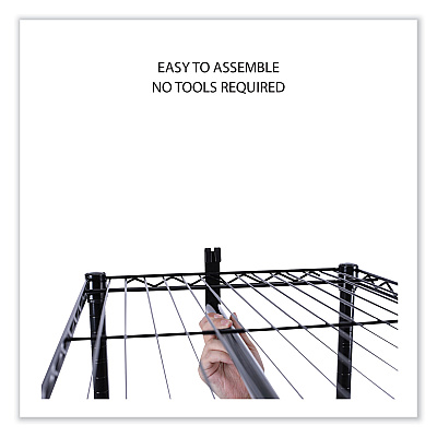 Alera Wire Shelving Garment Rack, 30 Garments, 36w x 18d x 75h, Black (ALEGR363618BL)