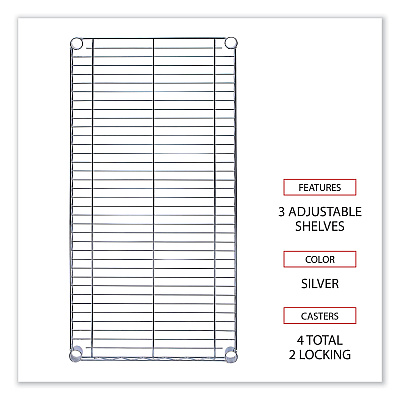 Alera Wire Shelving Garment Rack, 30 Garments, 36w x 18d x 75h, Silver (ALEGR363618SR)