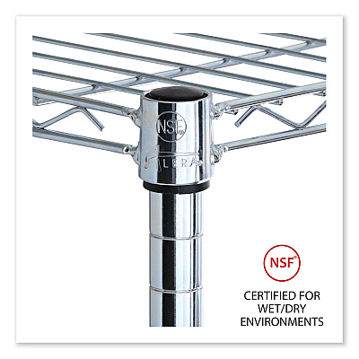 Alera Industrial Wire Shelving Extra Wire Shelves, 36w x 18d, Silver, 2 Shelves/Carton (ALESW583618SR)
