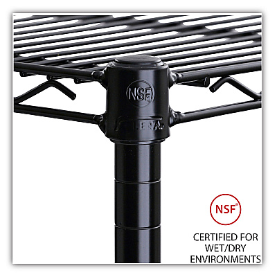 Alera Industrial Wire Shelving Extra Wire Shelves, 36w x 24d, Black, 2 Shelves/Carton (ALESW583624BL)