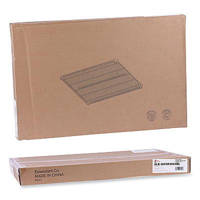 Alera Industrial Wire Shelving Extra Wire Shelves, 36w x 24d, Black, 2 Shelves/Carton (ALESW583624BL)