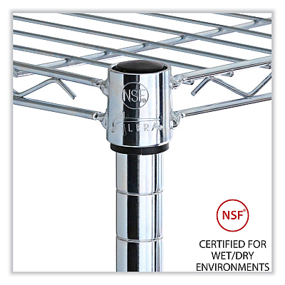 Alera Industrial Wire Shelving Extra Wire Shelves, 48w x 18d, Silver, 2 Shelves/Carton (ALESW584818SR)