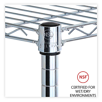 Alera Industrial Wire Shelving Extra Wire Shelves, 48w x 24d, Silver, 2 Shelves/Carton (ALESW584824SR)