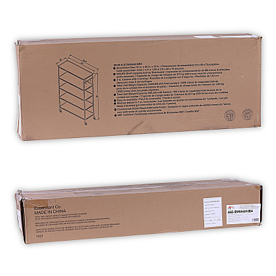 Alera 5-Shelf Wire Shelving Kit with Casters and Shelf Liners, 48w x 18d x 72h, Black Anthracite (ALESW654818BA)
