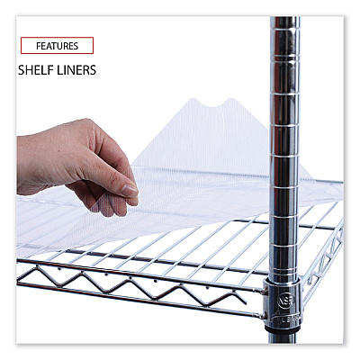 Alera 5-Shelf Wire Shelving Kit with Casters and Shelf Liners, 48w x 18d x 72h, Silver (ALESW654818SR)