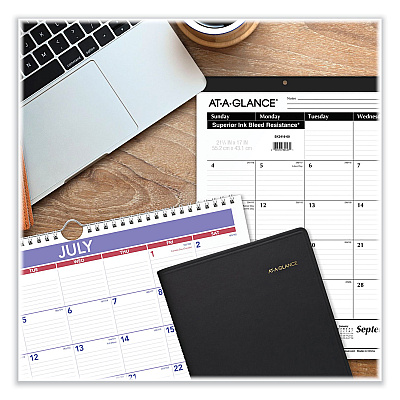 AT-A-GLANCE Academic Monthly Wall Calendar, 15.5 x 22.75, White/Violet/Red Sheets, 12-Month (July-June): 2022-2023 (AY32823)