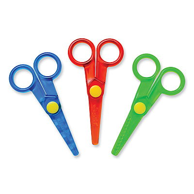 Crayola Safety Scissors, Rounded Tip, Straight Assorted Color Handles, 3/Pack (CYO811458)