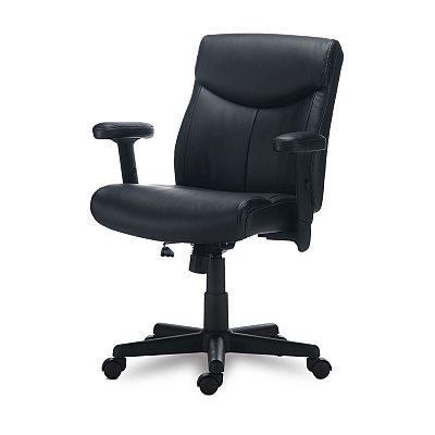 Alera Harthope Leather Task Chair, Supports Up to 275 lb, Black Seat/Back, Black Base (ALEHH42B19)