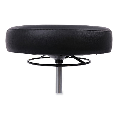 Alera HL Series Height-Adjustable Utility Stool, Backless, Supports Up to 300 lb, 24" Seat Height, Black Seat, Chrome Base (ALECS614)