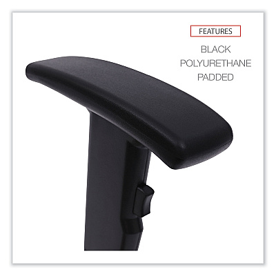 Optional Height-Adjustable T-Arms for Alera Essentia and Interval Series Chairs, Black, 2/Set (ALEIN49AKA10B)