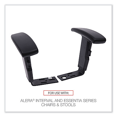 Optional Height-Adjustable T-Arms for Alera Essentia and Interval Series Chairs, Black, 2/Set (ALEIN49AKA10B)