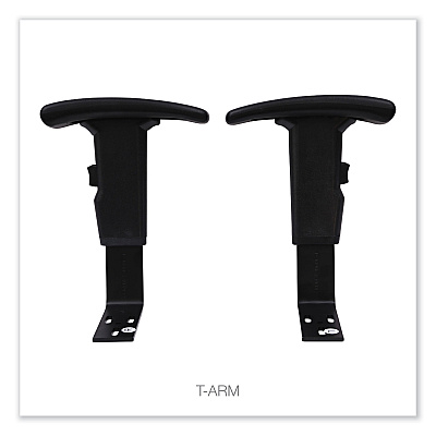 Optional Height-Adjustable T-Arms for Alera Essentia and Interval Series Chairs, Black, 2/Set (ALEIN49AKA10B)