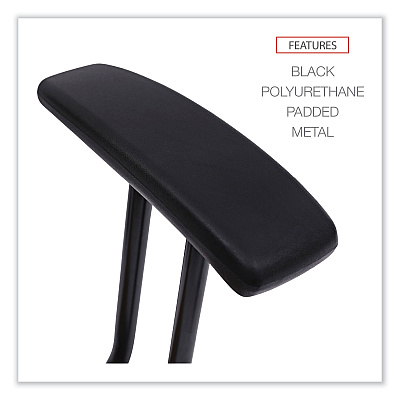 Optional Fixed Height T-Arms for Alera Essentia and Interval Series Chairs, Black, 2/Set (ALEIN49AKB10B)