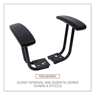 Optional Fixed Height T-Arms for Alera Essentia and Interval Series Chairs, Black, 2/Set (ALEIN49AKB10B)