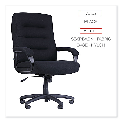 Alera Kesson Series High-Back Office Chair, Supports Up to 300 lb, 19.21" to 22.7" Seat Height, Black (ALEKS4110)