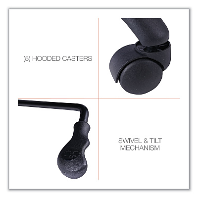 Alera Kesson Series Big/Tall Office Chair, Supports Up to 450 lb, 21.5" to 25.4" Seat Height, Black (ALEKS4510)