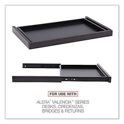 Alera Valencia Series Center Drawer, Laminate, 24.5w x 15d x 2h, Espresso (ALEVA312414ES)