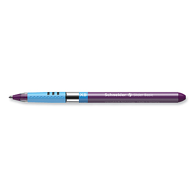 Schneider Slider Basic Ballpoint Pen, Stick, Extra-Bold 1.4 mm, Violet Ink, Violet Barrel, 10/Box (RED151208)