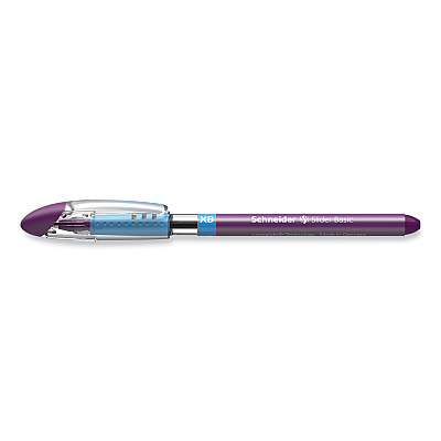 Schneider Slider Basic Ballpoint Pen, Stick, Extra-Bold 1.4 mm, Violet Ink, Violet Barrel, 10/Box (RED151208)