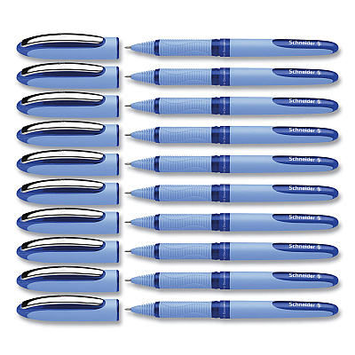 Schneider One Hybrid N Roller Ball Pen, Stick, Extra-Fine 0.3 mm, Blue Ink, Blue Barrel, 10/Box (RED183403)