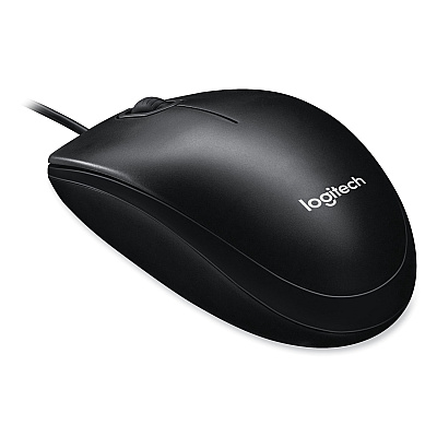 Logitech M100 Corded Optical Mouse, USB 2.0, Left/Right Hand Use, Black (LOG910001601)