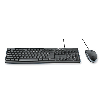 Logitech Wired Media Combo MK200, USB 2.0, Black (LOG920002714)