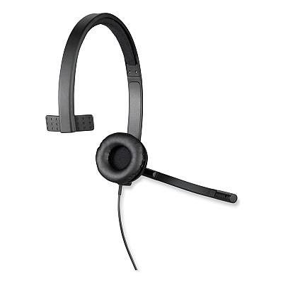 Logitech H570e Monaural Over The Head Wired Headset, Black (LOG981000570)