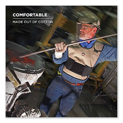 ergodyne Chill-Its 6230 Standard Phase Change Cooling Vest with Packs, Cotton, Small/Medium, Khaki (EGO12000)