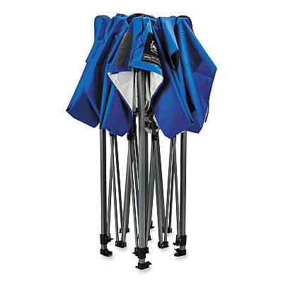 ergodyne Shax 6000 Heavy-Duty Pop-Up Tent, Single Skin, 10 ft x 10 ft, Polyester/Steel, Blue (EGO12905)