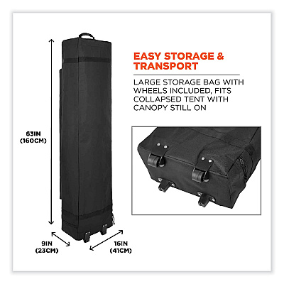 ergodyne Shax 6015 Heavy-Duty Pop-Up Tent, Single Skin, 10 ft x 20 ft, Polyester/Steel, Lime (EGO12915)