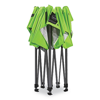 ergodyne Shax 6051 Heavy-Duty Pop-Up Tent Kit, Single Skin, 10 ft x 10 ft, Polyester/Steel, Lime (EGO12951)