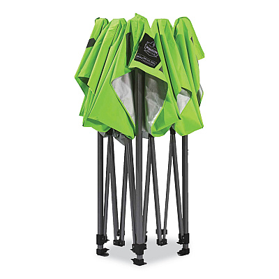 ergodyne Shax 6052 Heavy-Duty Tent Kit + Mesh Windows, Single Skin, 10 ft x 10 ft, Polyester/Steel, Lime (EGO12983)