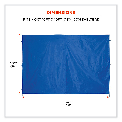 ergodyne Shax 6098 Pop-Up Tent Sidewall, Single Skin, 10 ft x 10 ft, Polyester, Blue (EGO12997)